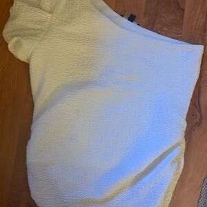 White INC One-Shoulder Top